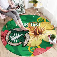 Custom Vanuatu Cricket Round Carpet 2024 Tropical Flowers Version LT14 - Polynesian Pride