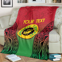 Custom Vanuatu Cricket Blanket 2024 Polynesian Pattern Sporty Style