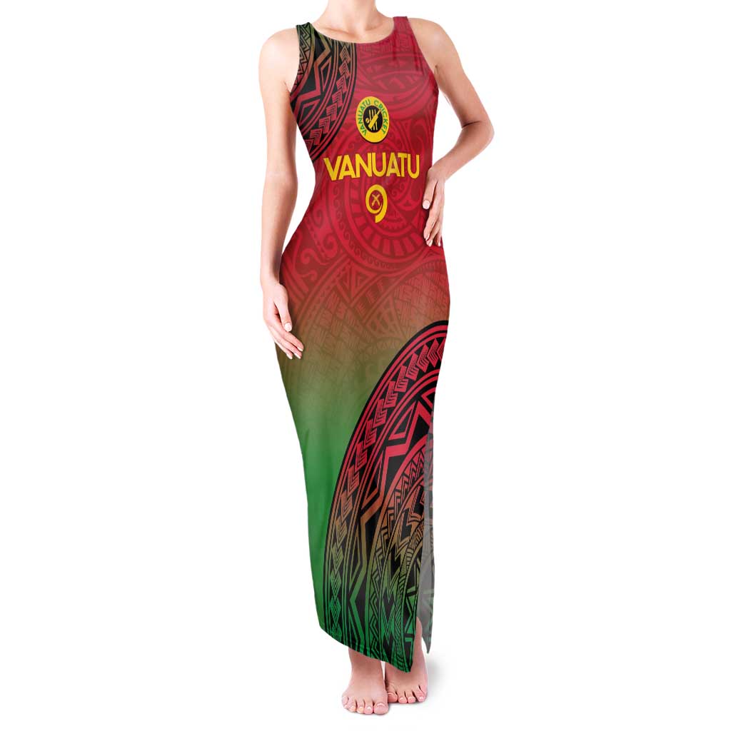 Custom Vanuatu Cricket Family Matching Tank Maxi Dress and Hawaiian Shirt 2024 Polynesian Pattern Sporty Style