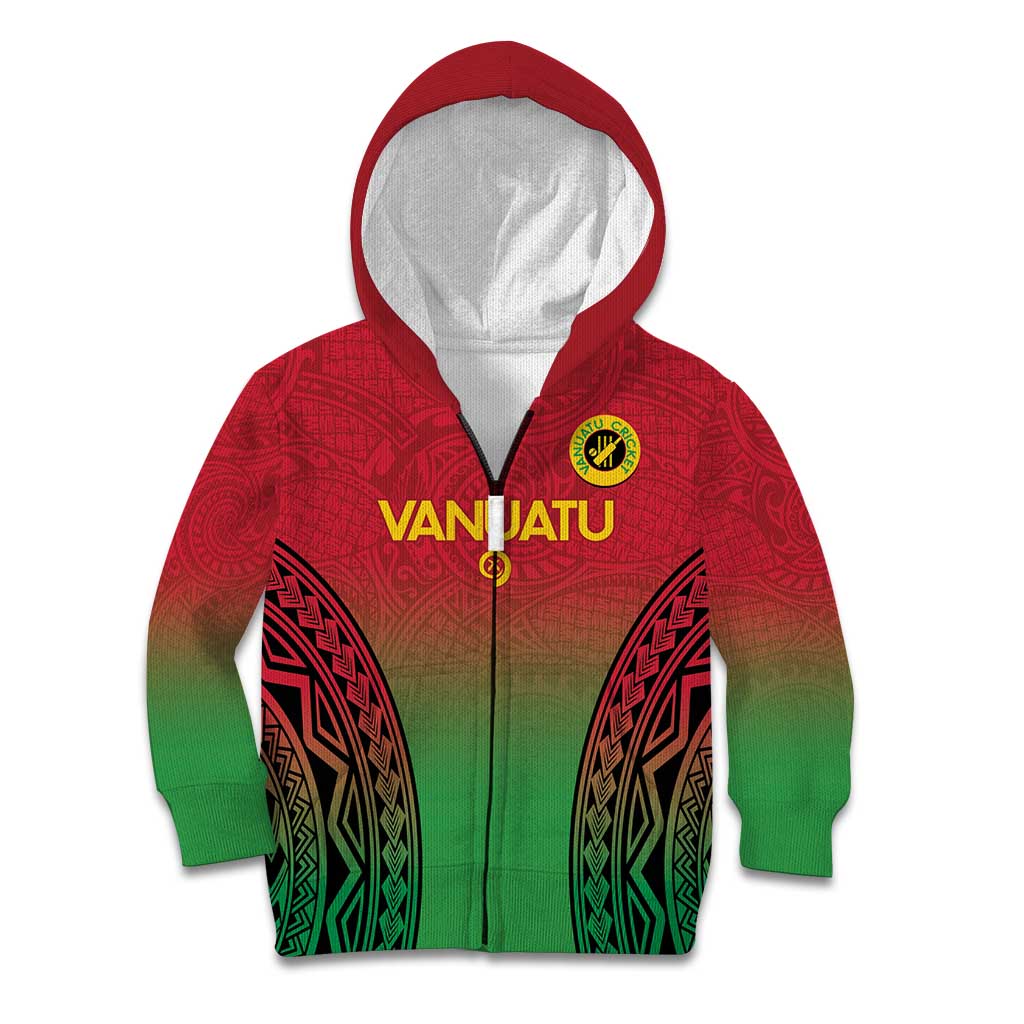 Custom Vanuatu Cricket Kid Hoodie 2024 Polynesian Pattern Sporty Style