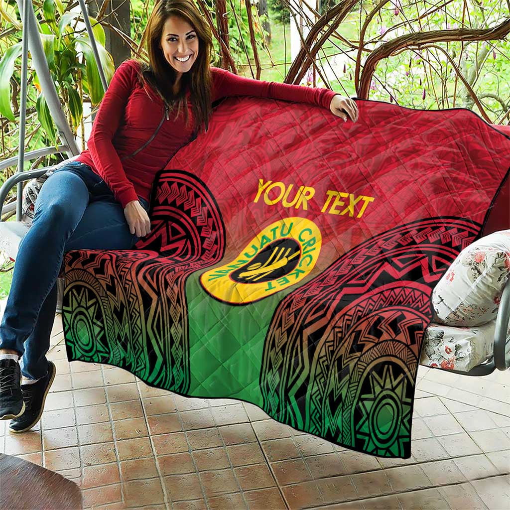 Custom Vanuatu Cricket Quilt 2024 Polynesian Pattern Sporty Style