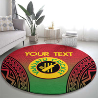 Custom Vanuatu Cricket Round Carpet 2024 Polynesian Pattern Sporty Style LT14 - Polynesian Pride