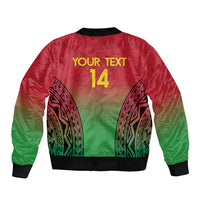 Custom Vanuatu Cricket Sleeve Zip Bomber Jacket 2024 Polynesian Pattern Sporty Style LT14 - Polynesian Pride