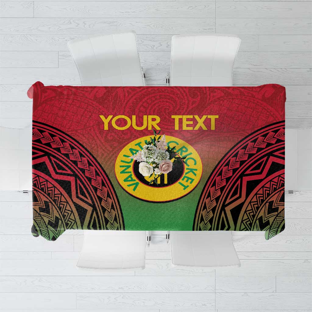 Custom Vanuatu Cricket Tablecloth 2024 Polynesian Pattern Sporty Style