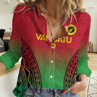 Custom Vanuatu Cricket Women Casual Shirt 2024 Polynesian Pattern Sporty Style