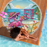 Flamingo Aloha Hawaii Beach Blanket It's 5 O’Clock Somewhere Tropical Vibes - Polynesian Pride