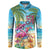 Flamingo Aloha Hawaii Button Sweatshirt It's 5 O’Clock Somewhere Tropical Vibes - Polynesian Pride