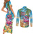 Flamingo Aloha Hawaii Couples Matching Short Sleeve Bodycon Dress and Long Sleeve Button Shirt It's 5 O’Clock Somewhere Tropical Vibes - Polynesian Pride