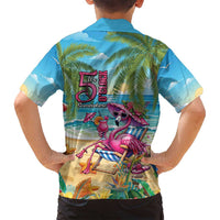 Flamingo Aloha Hawaii Family Matching Long Sleeve Bodycon Dress and Hawaiian Shirt It's 5 OClock Somewhere Tropical Vibes LT14 - Polynesian Pride