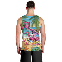 Flamingo Aloha Hawaii Men Tank Top It's 5 O’Clock Somewhere Tropical Vibes - Polynesian Pride