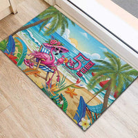 Flamingo Aloha Hawaii Rubber Doormat It's 5 OClock Somewhere Tropical Vibes LT14 - Polynesian Pride