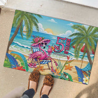 Flamingo Aloha Hawaii Rubber Doormat It's 5 OClock Somewhere Tropical Vibes LT14 - Polynesian Pride