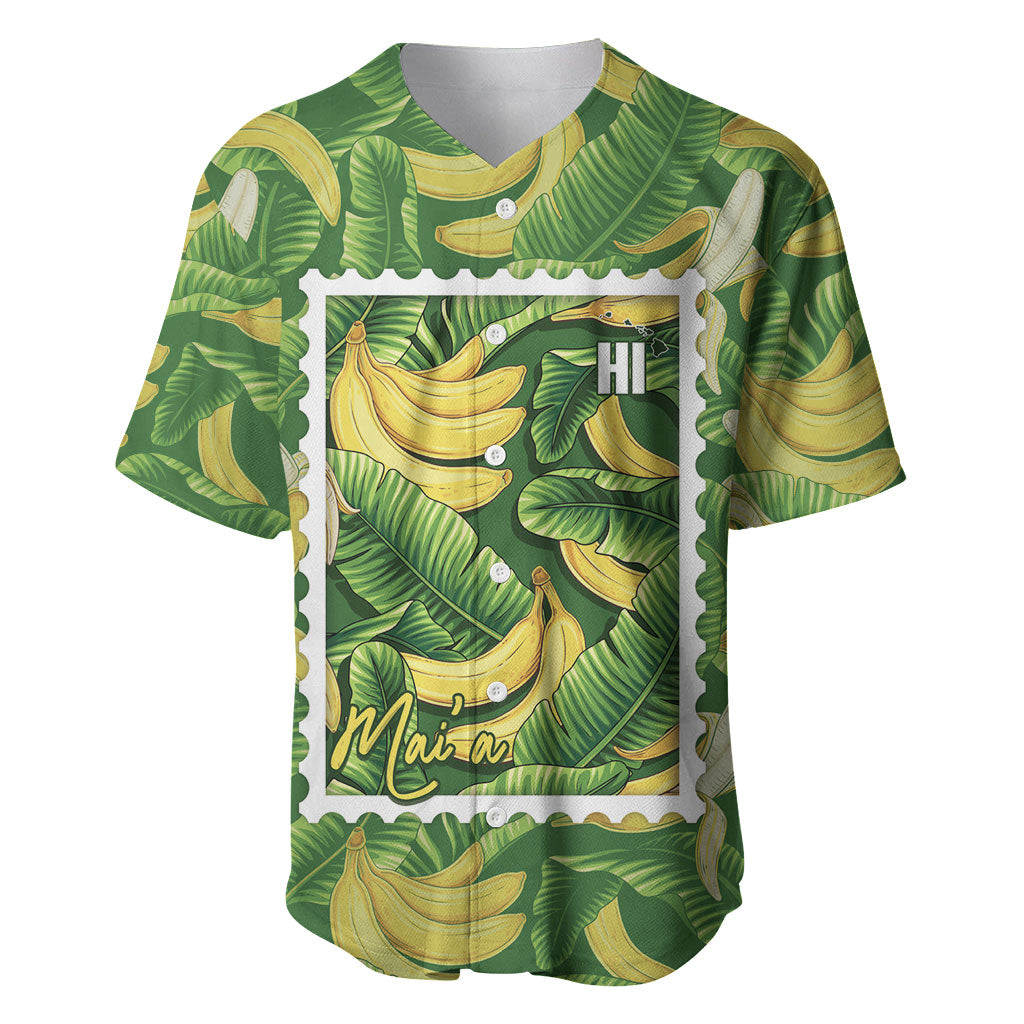 Aloha Hawaii Maia Baseball Jersey Hawaiian Banana Stylized Stamp