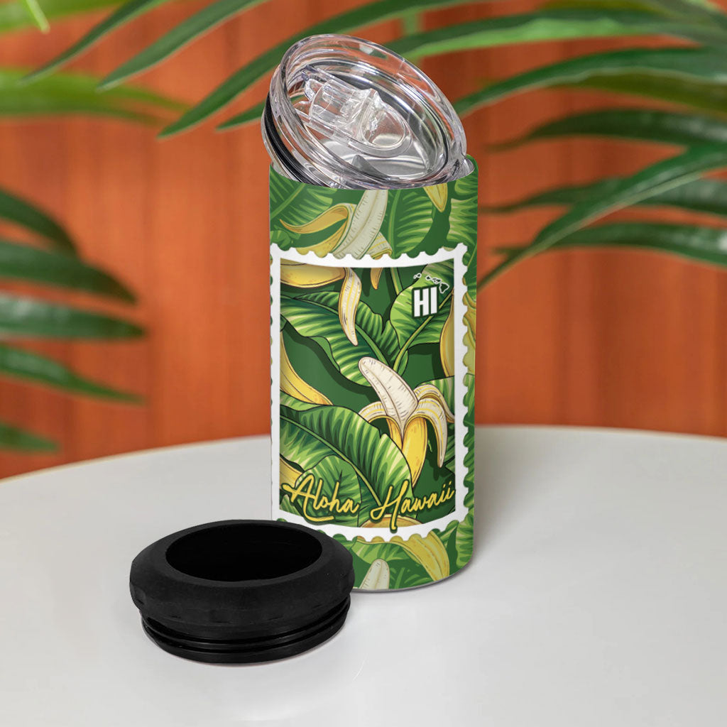 Aloha Hawaii Maia 4 in 1 Can Cooler Tumbler Hawaiian Banana Stylized Stamp LT14 - Polynesian Pride
