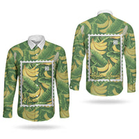 Aloha Hawaii Maia Couples Matching Tank Maxi Dress and Long Sleeve Button Shirt Hawaiian Banana Stylized Stamp LT14 - Polynesian Pride