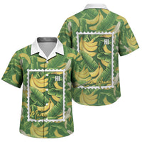 Aloha Hawaii Maia Family Matching Off The Shoulder Long Sleeve Dress and Hawaiian Shirt Hawaiian Banana Stylized Stamp LT14 Son's Shirt Green - Polynesian Pride