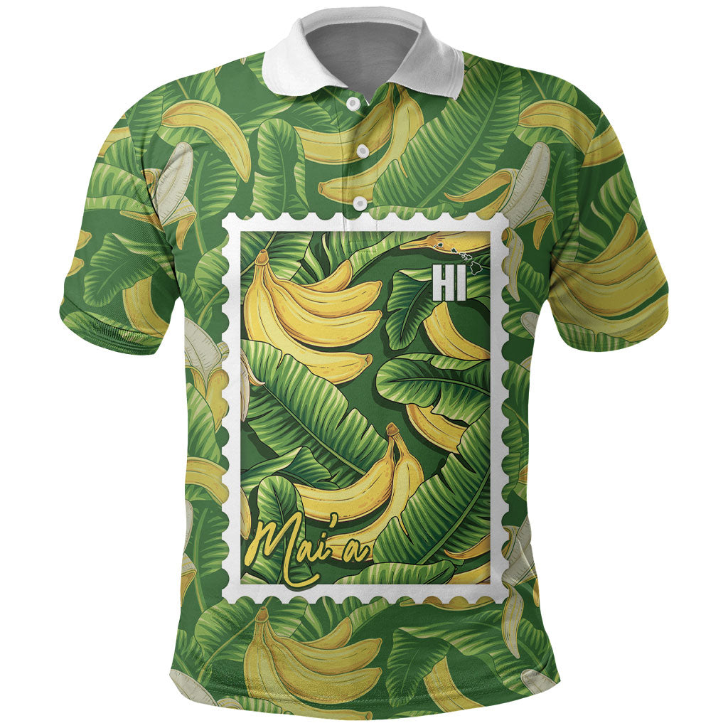 Aloha Hawaii Maia Polo Shirt Hawaiian Banana Stylized Stamp