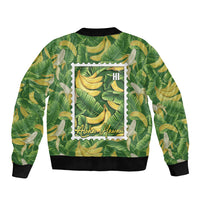 Aloha Hawaii Maia Sleeve Zip Bomber Jacket Hawaiian Banana Stylized Stamp LT14 - Polynesian Pride