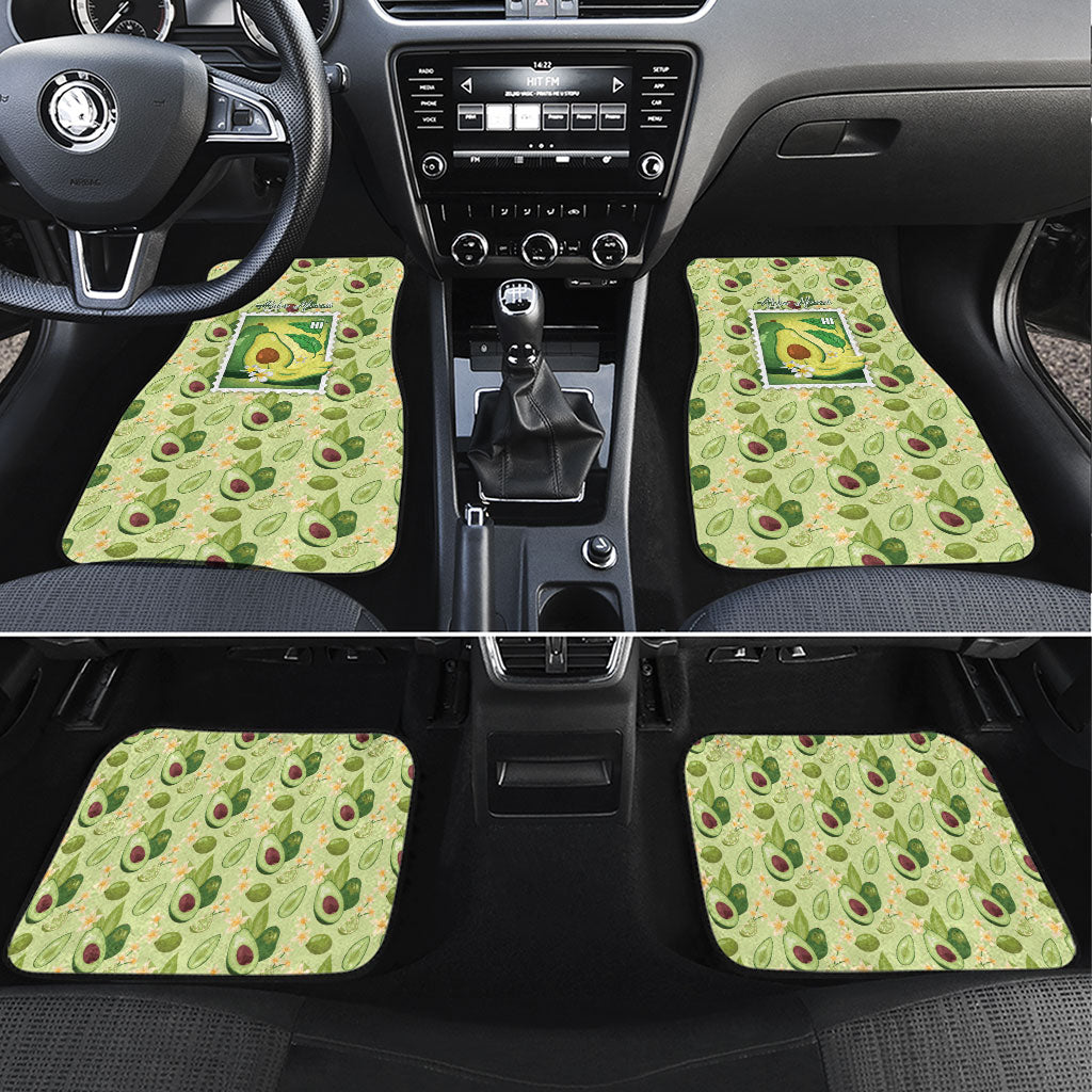 Aloha Hawaii Avocado Car Mats Hawaiian Fruit Stylized Stamp