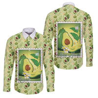 Aloha Hawaii Avocado Family Matching Off The Shoulder Long Sleeve Dress and Hawaiian Shirt Hawaiian Fruit Stylized Stamp LT14 Dad's Shirt - Long Sleeve Green - Polynesian Pride
