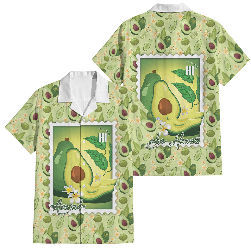 Aloha Hawaii Avocado Family Matching Tank Maxi Dress and Hawaiian Shirt Hawaiian Fruit Stylized Stamp LT14 Dad's Shirt - Short Sleeve Green - Polynesian Pride