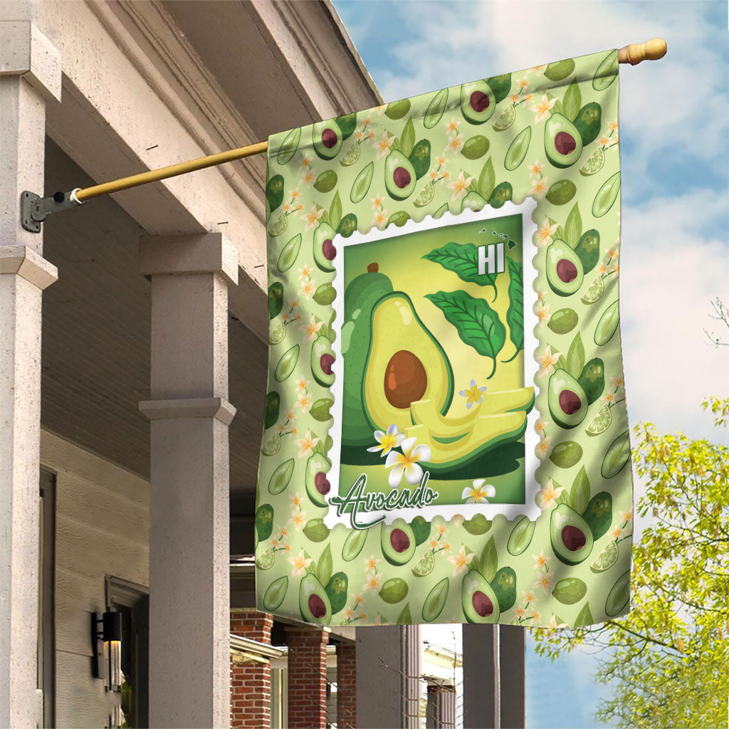 Aloha Hawaii Avocado Garden Flag Hawaiian Fruit Stylized Stamp