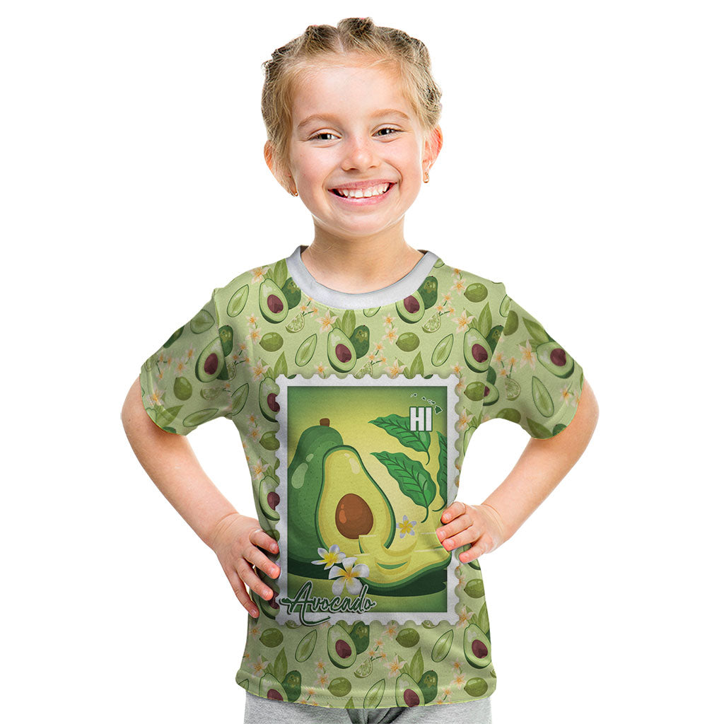 Aloha Hawaii Avocado Kid T Shirt Hawaiian Fruit Stylized Stamp