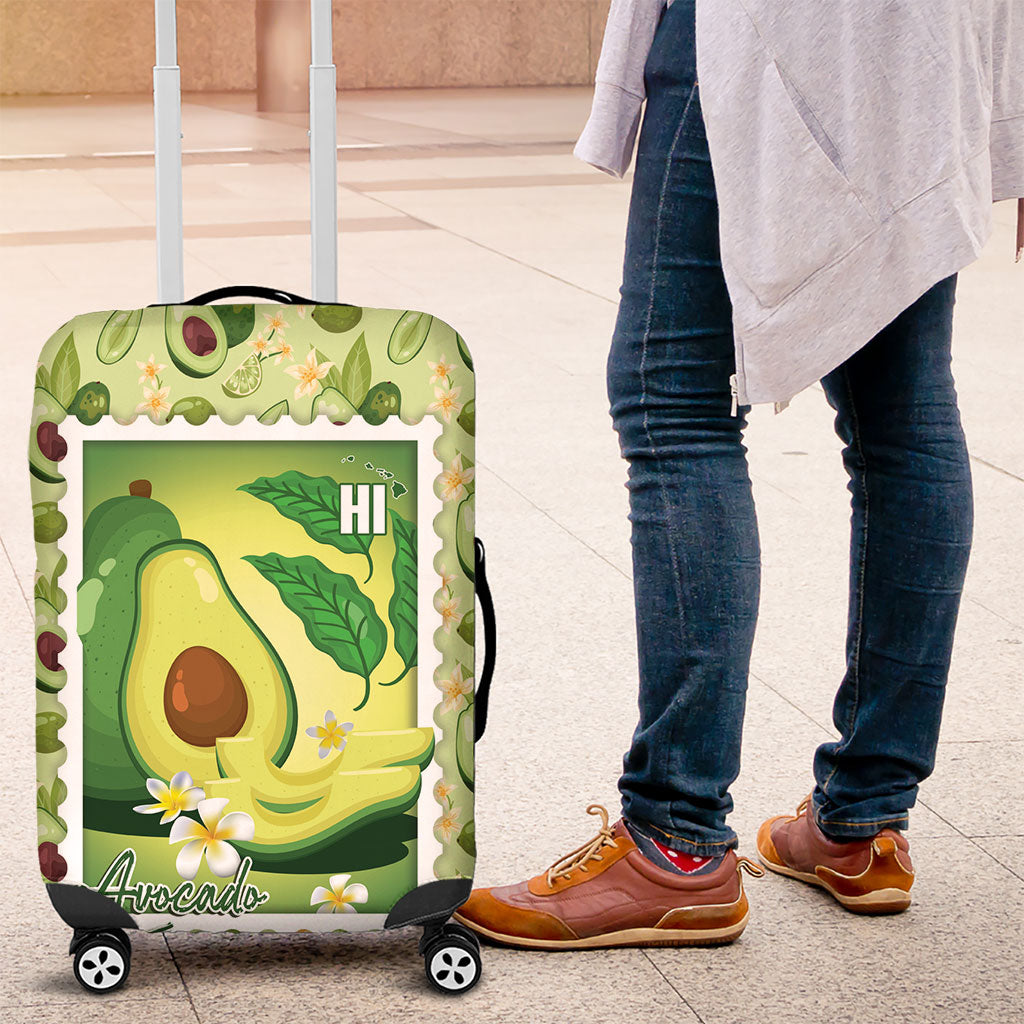 Aloha Hawaii Avocado Luggage Cover Hawaiian Fruit Stylized Stamp