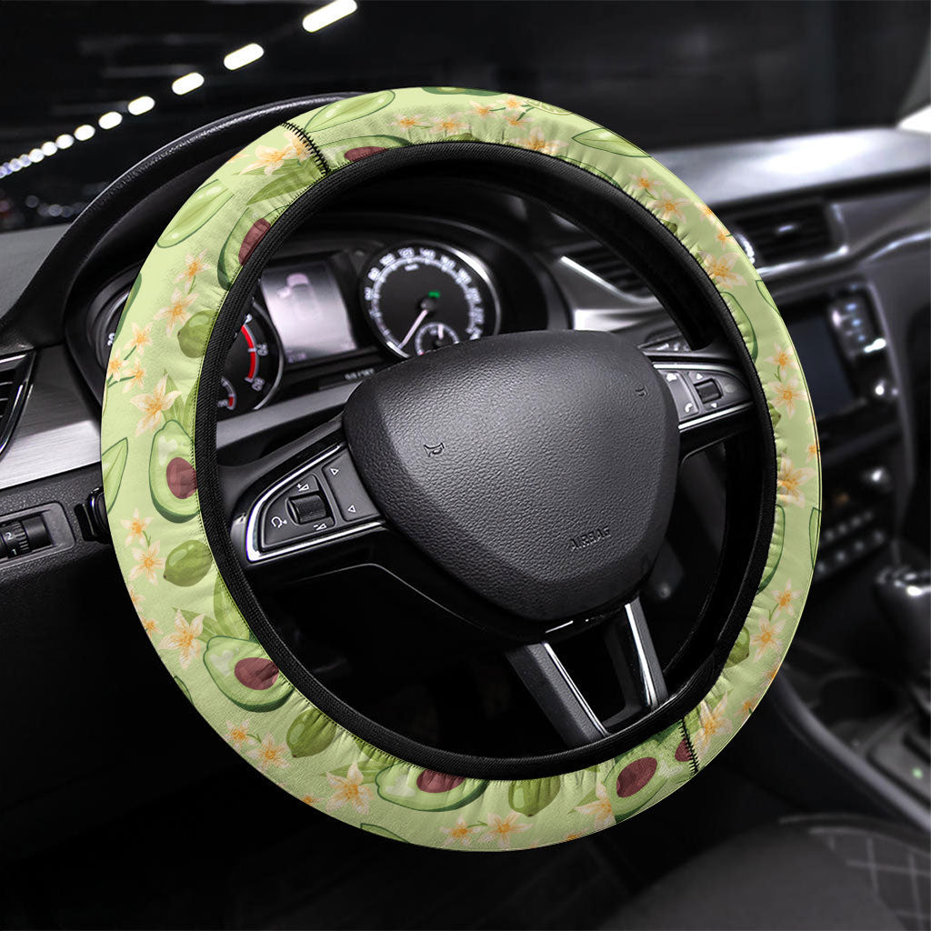 Aloha Hawaii Avocado Steering Wheel Cover Hawaiian Fruit Stylized Stamp