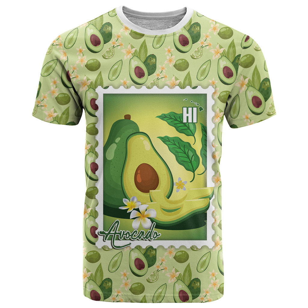 Aloha Hawaii Avocado T Shirt Hawaiian Fruit Stylized Stamp
