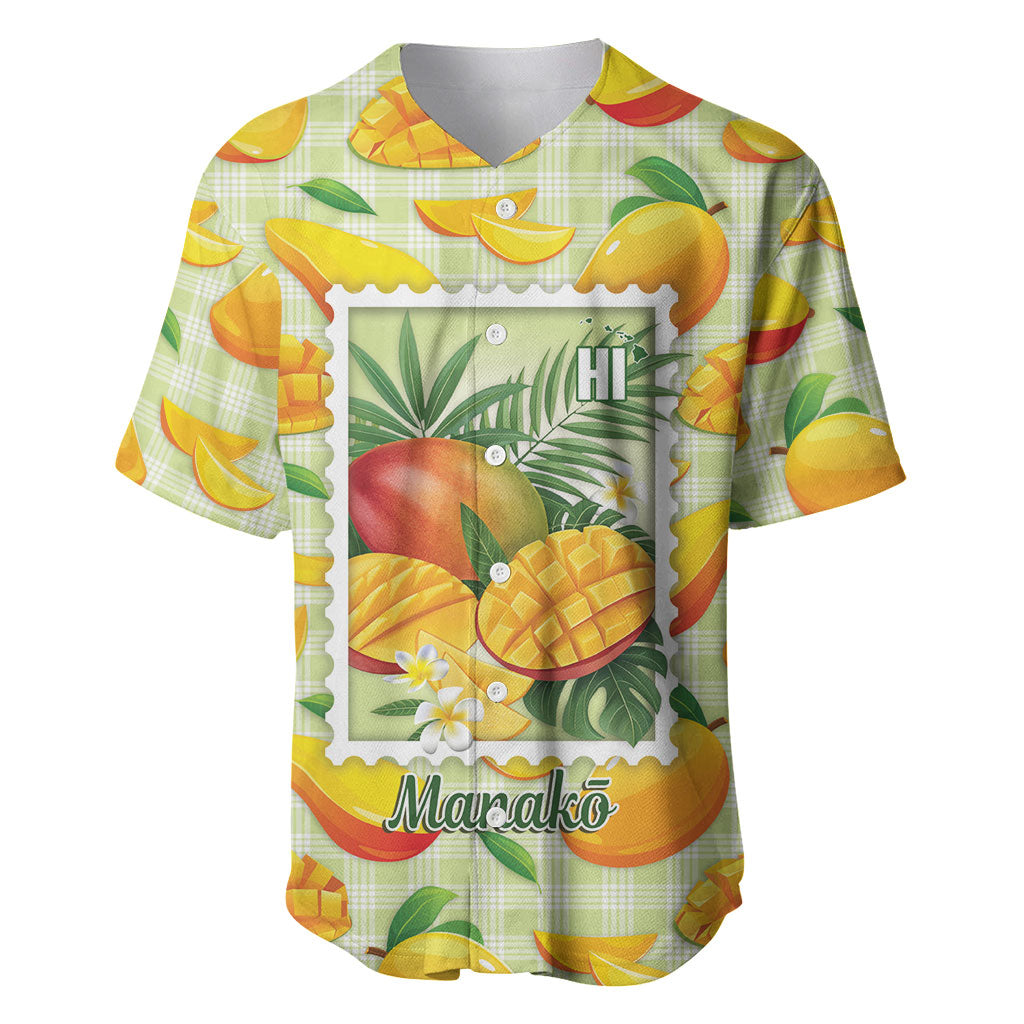 Aloha Hawaii Manako Palaka Motifs Baseball Jersey Hawaiian Mango Stylized Stamp