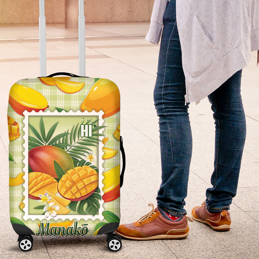 Aloha Hawaii Manako Palaka Motifs Luggage Cover Hawaiian Mango Stylized Stamp