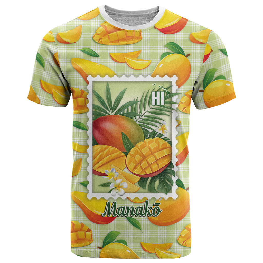 Aloha Hawaii Manako Palaka Motifs T Shirt Hawaiian Mango Stylized Stamp
