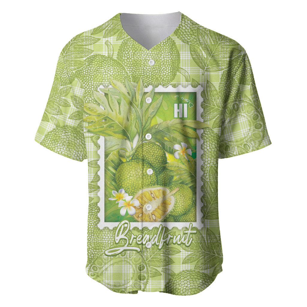 Aloha Hawaii Ulu Palaka Motifs Baseball Jersey Hawaiian Breadfruit Stylized Stamp
