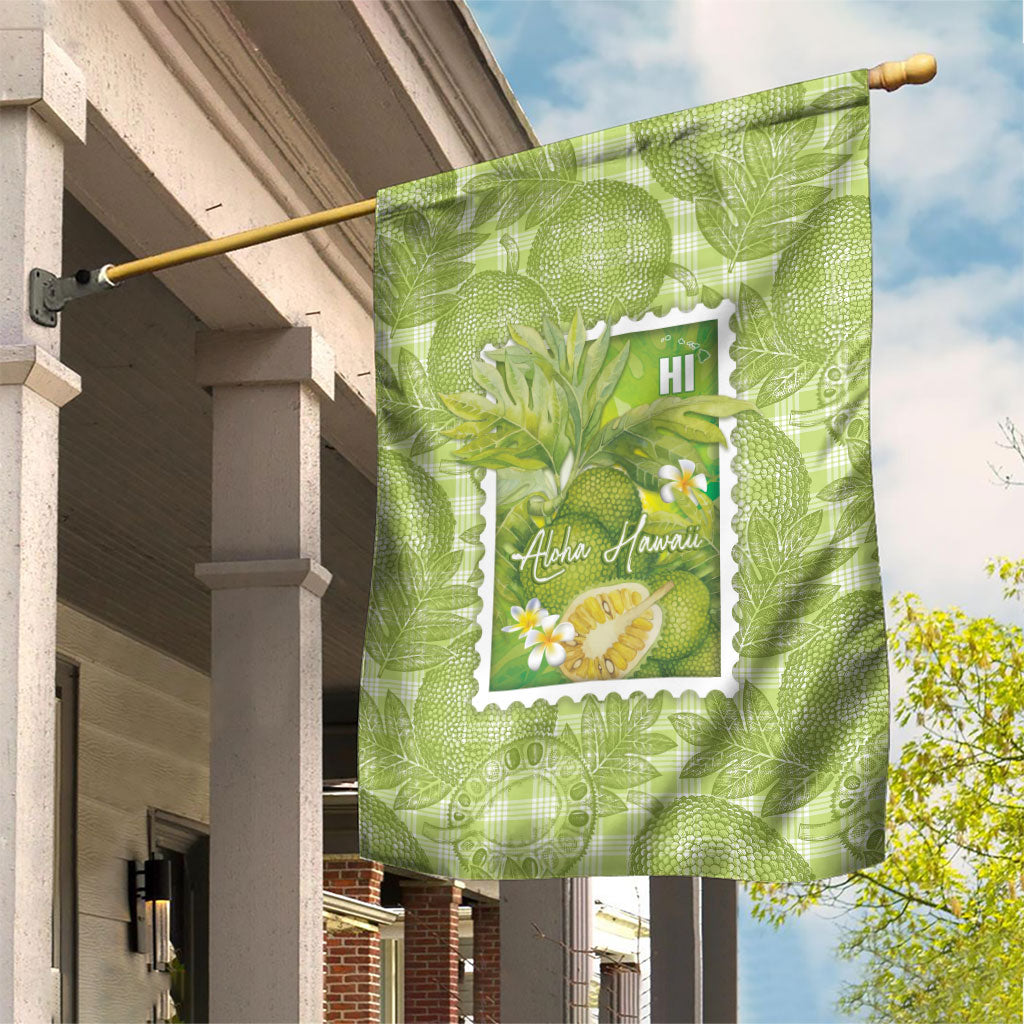 Aloha Hawaii Ulu Palaka Motifs Garden Flag Hawaiian Breadfruit Stylized Stamp