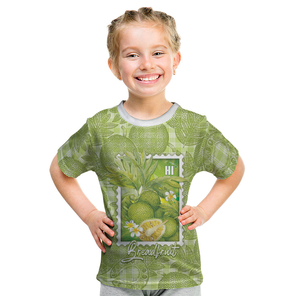 Aloha Hawaii Ulu Palaka Motifs Kid T Shirt Hawaiian Breadfruit Stylized Stamp