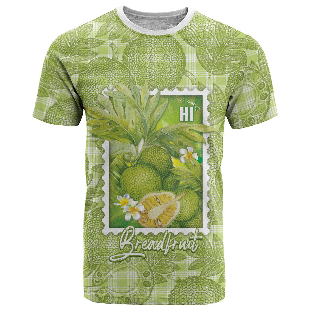 Aloha Hawaii Ulu Palaka Motifs T Shirt Hawaiian Breadfruit Stylized Stamp