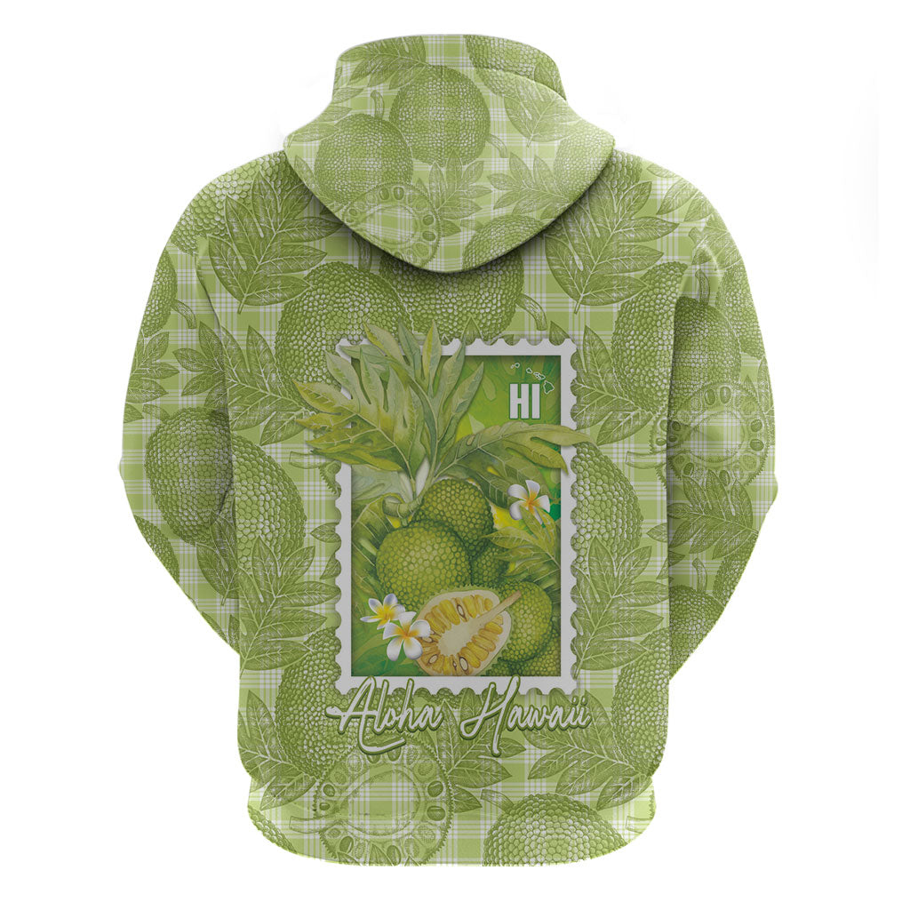 Aloha Hawaii Ulu Palaka Motifs Zip Hoodie Hawaiian Breadfruit Stylized Stamp LT14 - Polynesian Pride