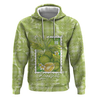 Aloha Hawaii Ulu Palaka Motifs Zip Hoodie Hawaiian Breadfruit Stylized Stamp LT14 Pullover Hoodie Green - Polynesian Pride
