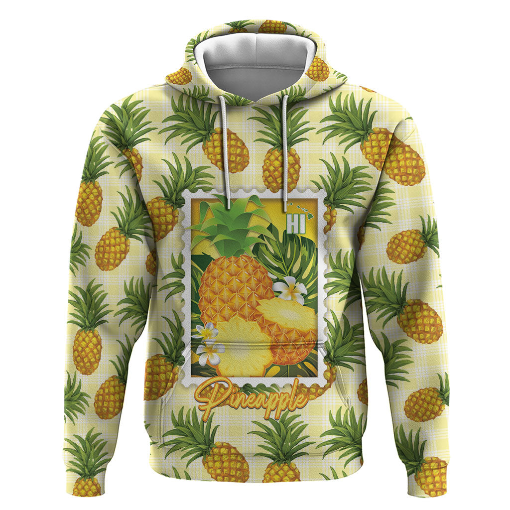 Aloha Hawaii Hala Kahiki Palaka Motifs Hoodie Hawaiian Pineapple Stylized Stamp