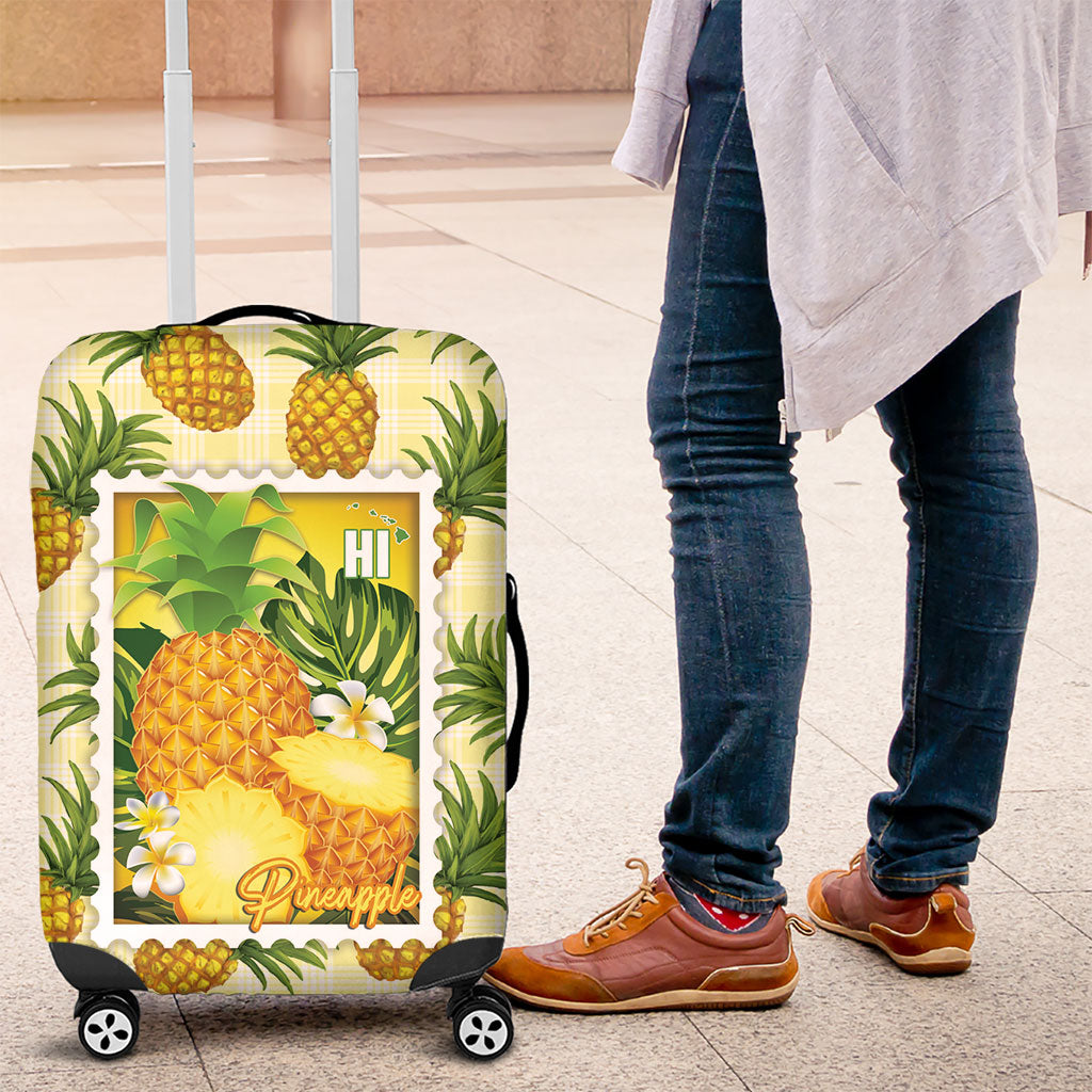 Aloha Hawaii Hala Kahiki Palaka Motifs Luggage Cover Hawaiian Pineapple Stylized Stamp