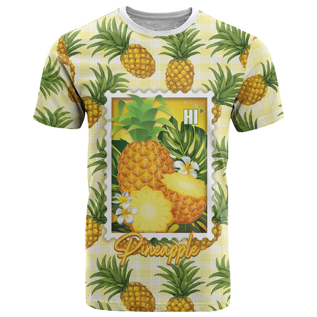 Aloha Hawaii Hala Kahiki Palaka Motifs T Shirt Hawaiian Pineapple Stylized Stamp
