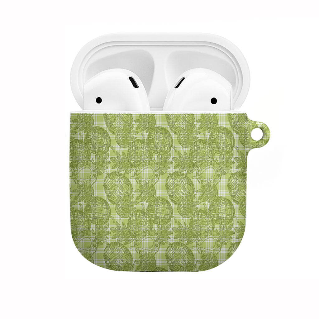Omaomao Hawaii Breadfruit Palaka Motifs AirPods Case