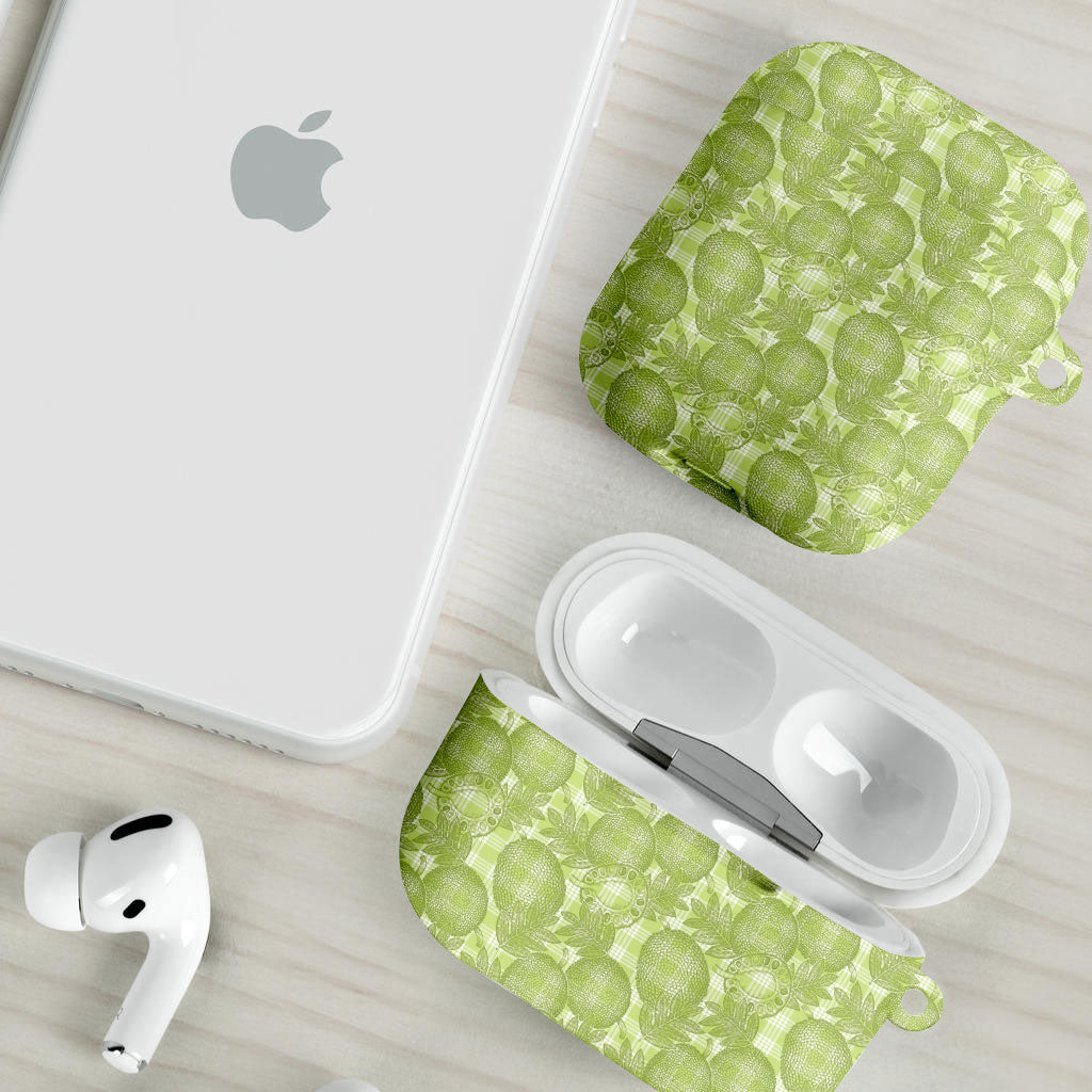 Omaomao Hawaii Breadfruit Palaka Motifs AirPods Case