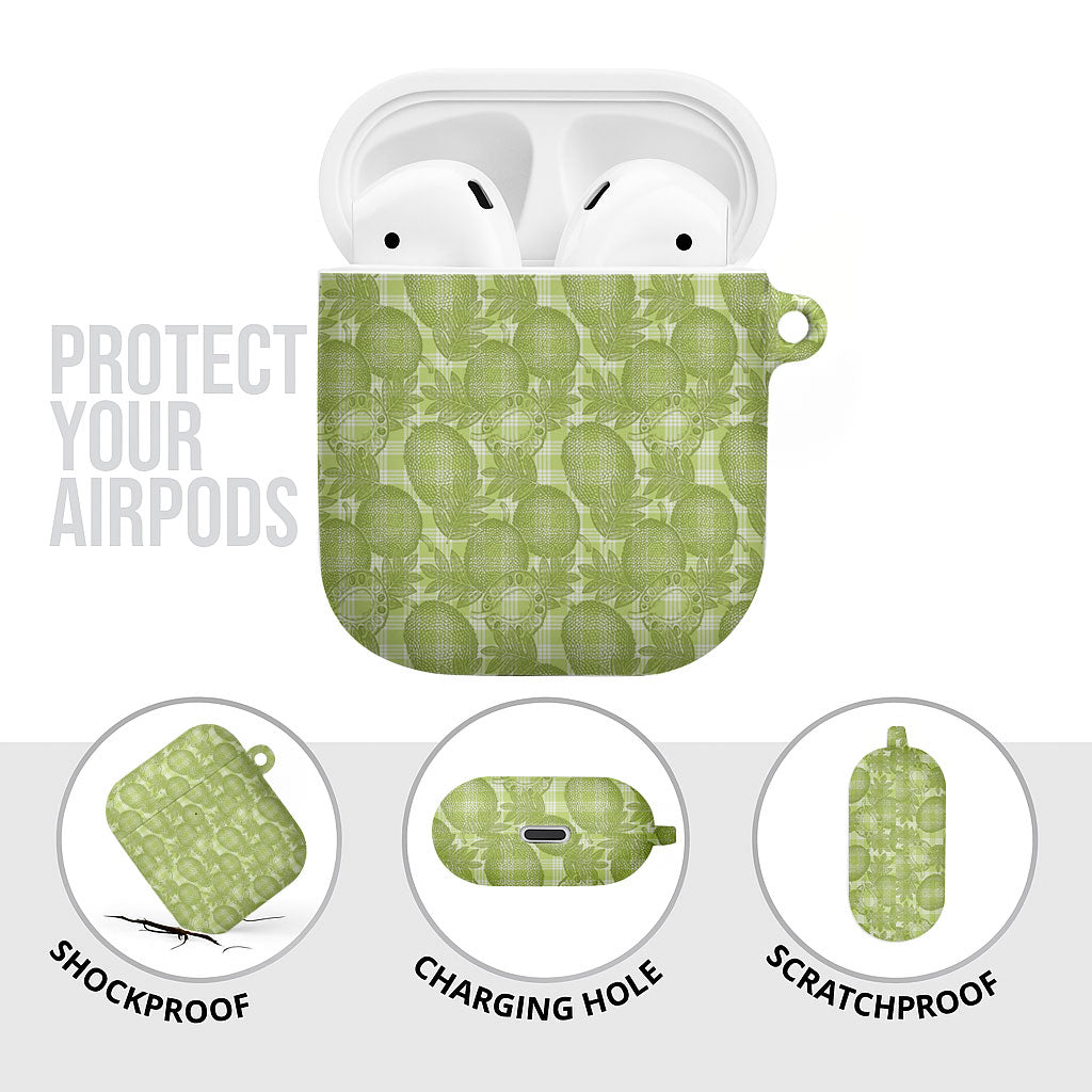 Omaomao Hawaii Breadfruit Palaka Motifs AirPods Case