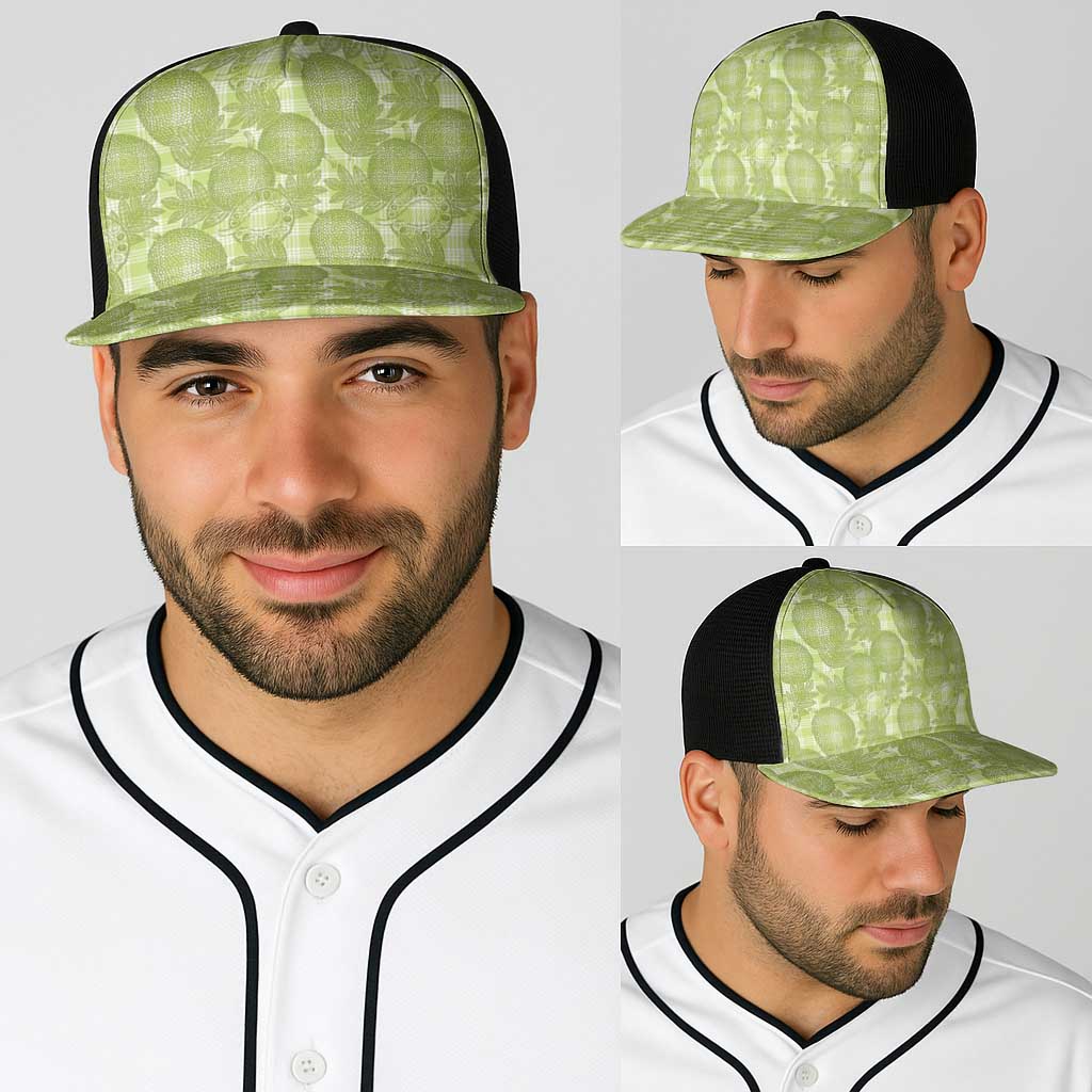 Omaomao Hawaii Breadfruit Palaka Motifs Baseball Net Cap