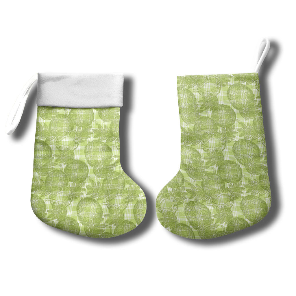 Omaomao Hawaii Breadfruit Palaka Motifs Christmas Stocking