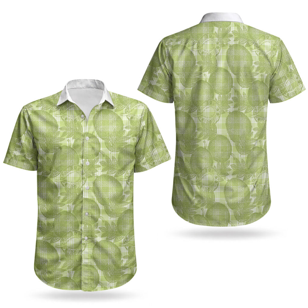 Omaomao Hawaii Breadfruit Palaka Motifs Couples Matching Summer Maxi Dress and Hawaiian Shirt LT14 - Polynesian Pride