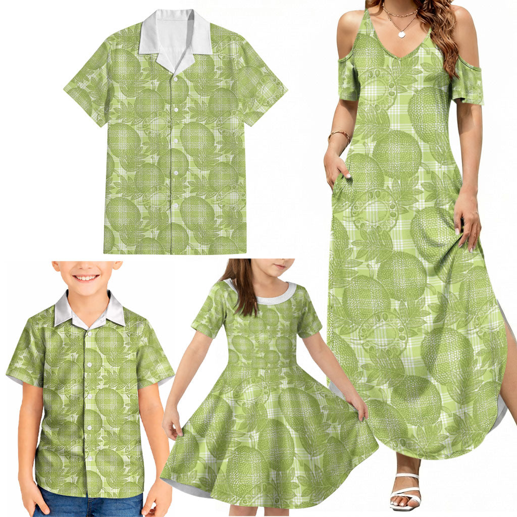 Omaomao Hawaii Breadfruit Palaka Motifs Family Matching Summer Maxi Dress and Hawaiian Shirt LT14 - Polynesian Pride