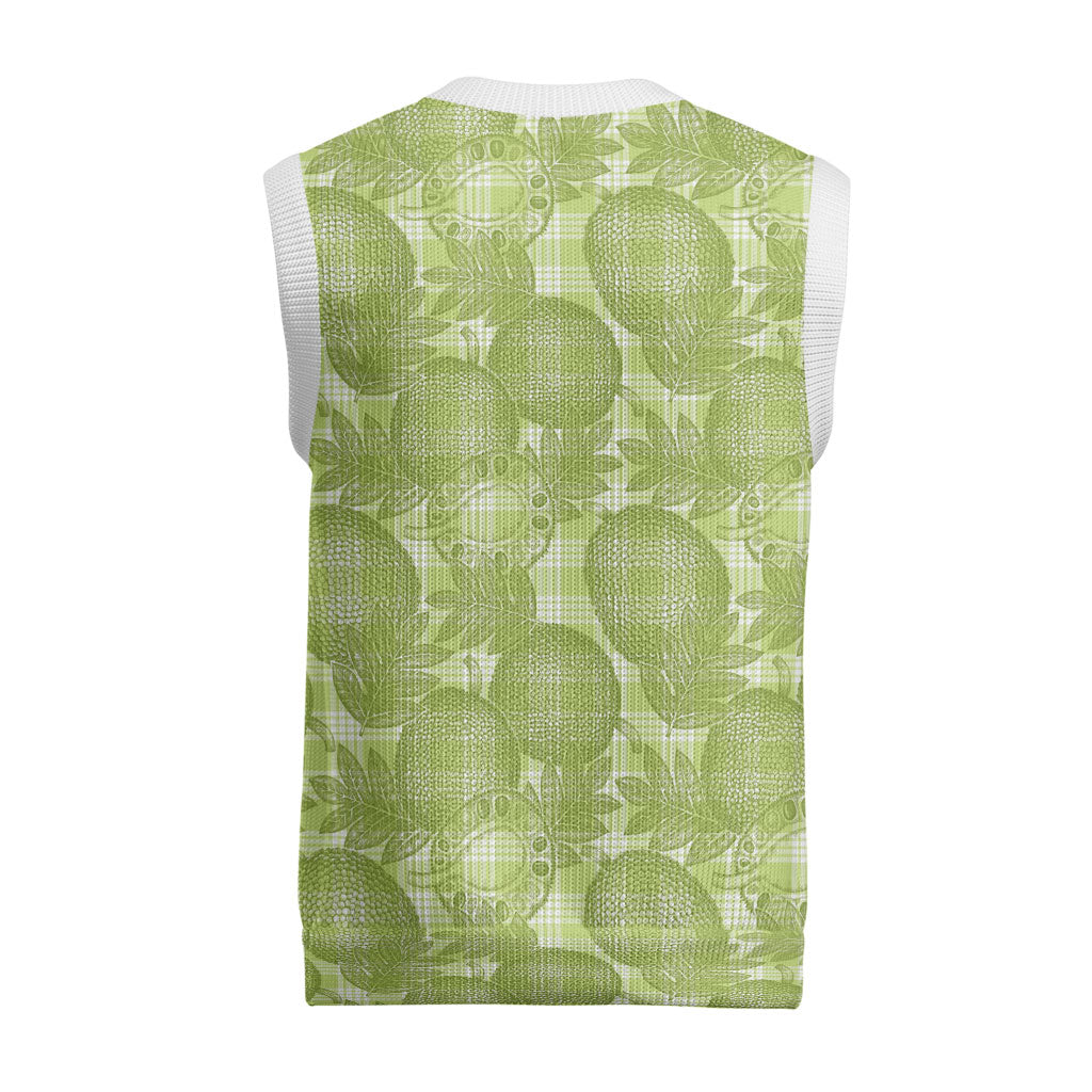 Omaomao Hawaii Breadfruit Palaka Motifs Christmas Knitted V-Neck Vest